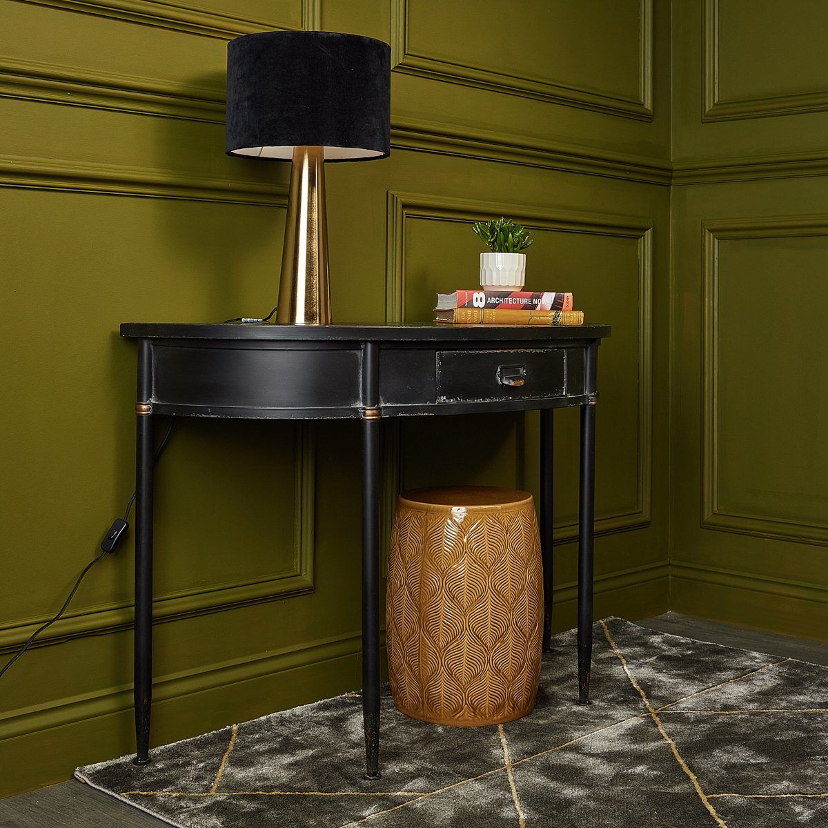 Black vintage store console table