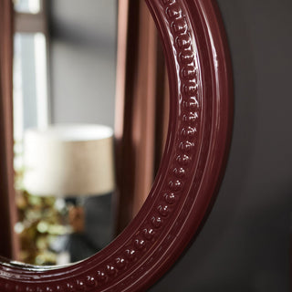 Beaded Circular Mirror | Burgundy in Mirrors from Oriana B. www.orianab.com