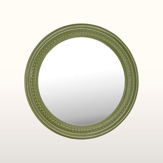 Beaded Circular Mirror | Green in Homewares from Oriana B. www.orianab.com