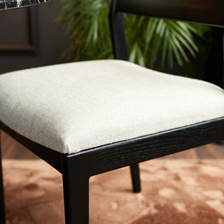 Black Dining Chair | Natural Linen in Furniture from Oriana B. www.orianab.com