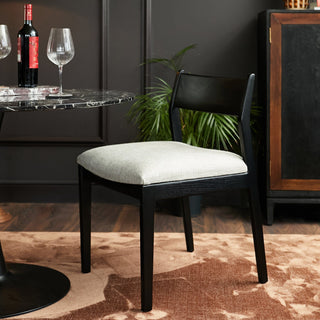 Black Dining Chair | Natural Linen in Furniture from Oriana B. www.orianab.com