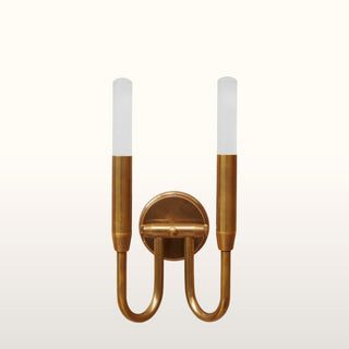 Brass Minimalist Double Candle Wall Light in Lighting from Oriana B. www.orianab.com