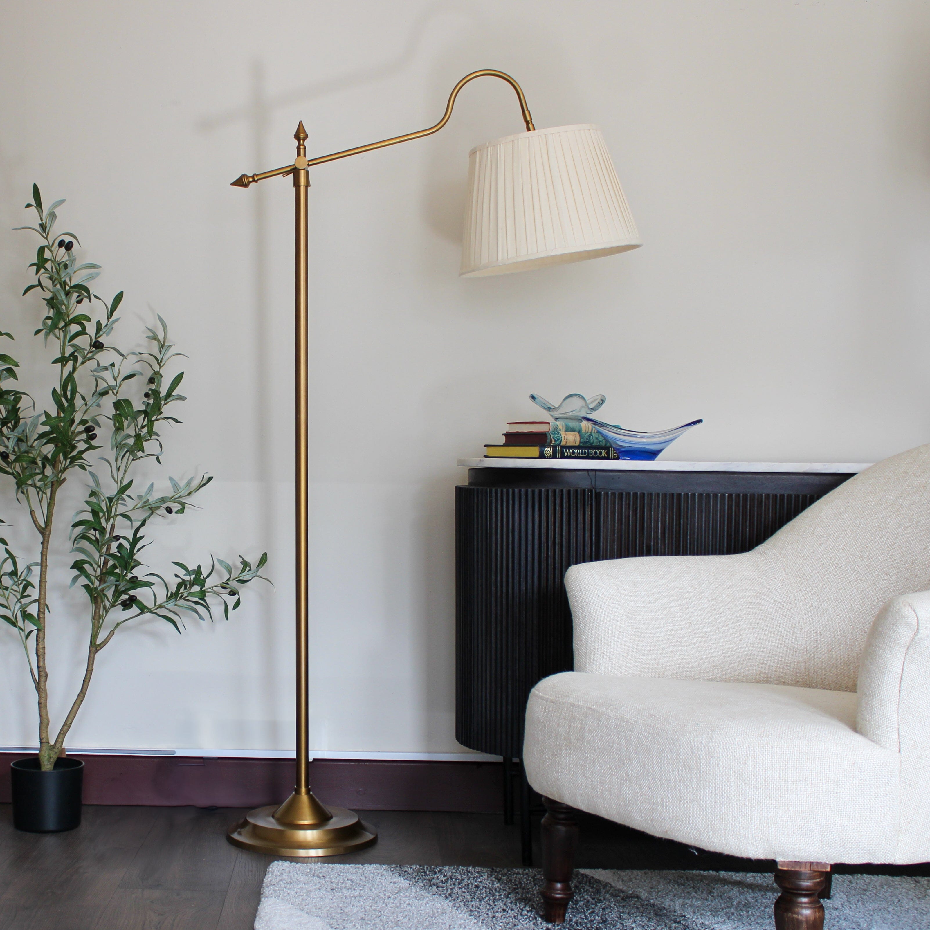 Brass Reading Floor Lamp Oriana B