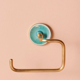 Ceramic Brass Toilet Roll Holder in Homewares from Oriana B. www.orianab.com