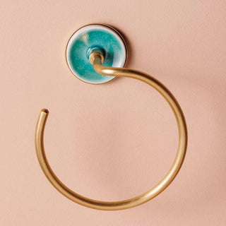 Ceramic Brass Towel Ring in Homewares from Oriana B. www.orianab.com