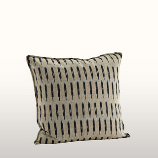 Cotton Cushion | Beige and Black | 50x50 in Homewares from Oriana B. www.orianab.com