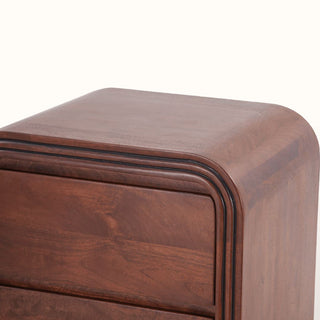 Curved Wood Bedside Table with Drawers in Furniture from Oriana B. www.orianab.com