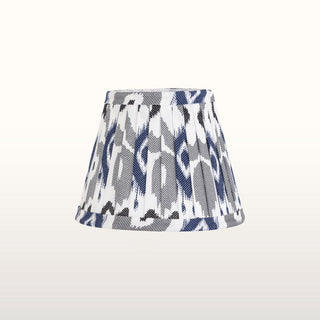 Double Brass Wall Light | Blue & Grey Pleated Shade in Lighting from Oriana B. www.orianab.com