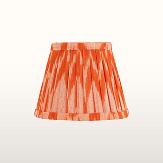 Double Brass Wall Light | Orange Pleated Shade in Lighting from Oriana B. www.orianab.com