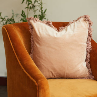 Fringed cushion cover, TAN, 45x45 cm in Homewares from Oriana B. www.orianab.com