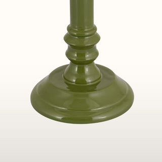 Green Enamel Table Lamp | Neutral Pleated Shade in Lighting from Oriana B. www.orianab.com