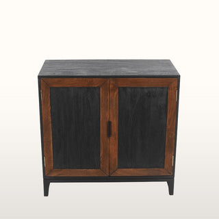 Inlay 2 Door Cabinet | Black & Wood in Furniture from Oriana B. www.orianab.com