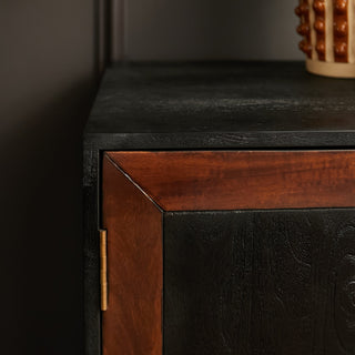 Inlay Bar Cabinet | Black & Wood in Furniture from Oriana B. www.orianab.com