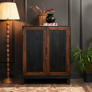 Inlay Bar Cabinet | Black & Wood in Furniture from Oriana B. www.orianab.com