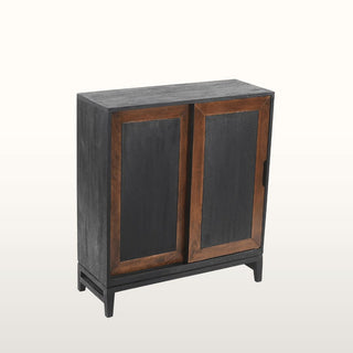 Inlay Sliding Door Cabinet | Black & Wood in Furniture from Oriana B. www.orianab.com