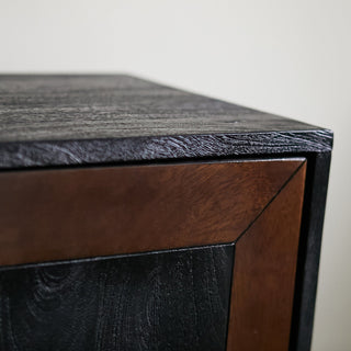 Inlay Sliding Door Cabinet | Black & Wood in Furniture from Oriana B. www.orianab.com