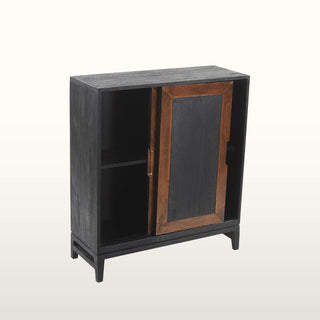 Inlay Sliding Door Cabinet | Black & Wood in Furniture from Oriana B. www.orianab.com