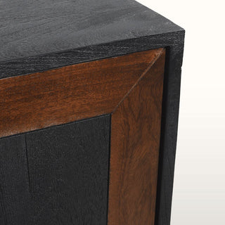 Inlay Sliding Door Cabinet | Black & Wood in Furniture from Oriana B. www.orianab.com