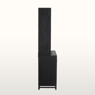 Inlay Tall Bookshelf with Cabinet | Black & Wood in Furniture from Oriana B. www.orianab.com