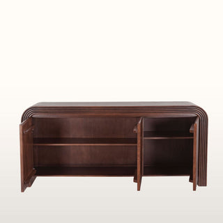 Large Curved Dark Wood Sideboard in Furniture from Oriana B. www.orianab.com