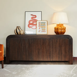 Large Curved Dark Wood Sideboard in Furniture from Oriana B. www.orianab.com