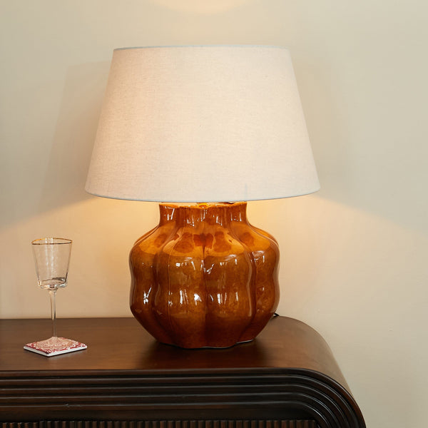 Large Orange Ceramic Table Lamp Shop Decorative Lighting Oriana B