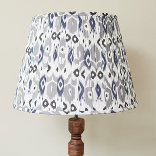 Large Pleated Empire Lamp Shade | Blue & Grey in Lighting from Oriana B. www.orianab.com