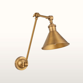 Long Arm Cone Wall Light | Brass in Lighting from Oriana B. www.orianab.com