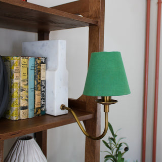 Marble Bookshelf Lamp with Green Shade in Lighting from Oriana B. www.orianab.com