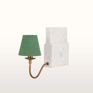 Marble Bookshelf Lamp with Green Shade in Lighting from Oriana B. www.orianab.com