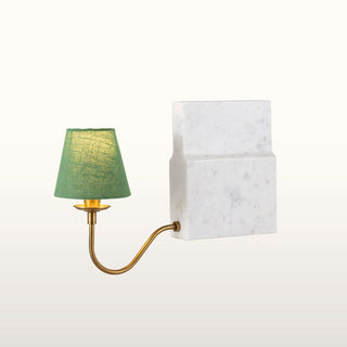 Marble Bookshelf Lamp with Green Shade in Lighting from Oriana B. www.orianab.com