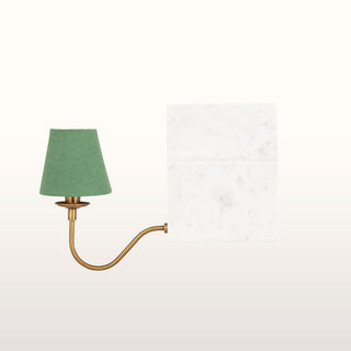 Marble Bookshelf Lamp with Green Shade in Lighting from Oriana B. www.orianab.com