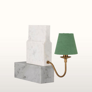 Marble Bookshelf Lamp with Green Shade in Lighting from Oriana B. www.orianab.com