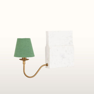 Marble Bookshelf Lamp with Green Shade in Lighting from Oriana B. www.orianab.com