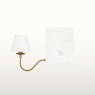 Marble Bookshelf Lamp with White Shade in Lighting from Oriana B. www.orianab.com