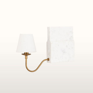 Marble Bookshelf Lamp with White Shade in Lighting from Oriana B. www.orianab.com