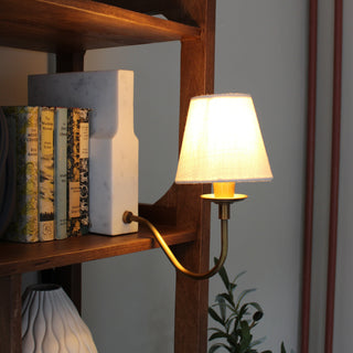 Marble Bookshelf Lamp with White Shade in Lighting from Oriana B. www.orianab.com