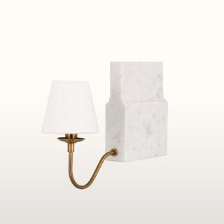 Marble Bookshelf Lamp with White Shade in Lighting from Oriana B. www.orianab.com