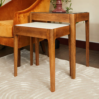 Marble Topped Side Table Nest in Furniture from Oriana B. www.orianab.com