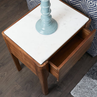 Marble Topped Side Table with Drawer in Furniture from Oriana B. www.orianab.com