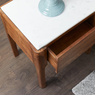 Marble Topped Side Table with Drawer in Furniture from Oriana B. www.orianab.com