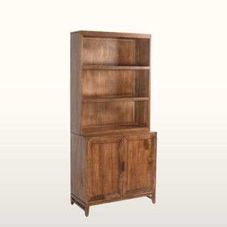 Marquetry Tall Bookshelf with Cabinet | wood in Furniture from Oriana B. www.orianab.com