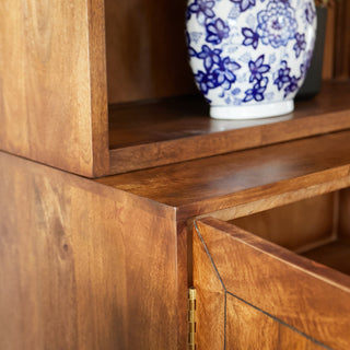 Marquetry Tall Bookshelf with Cabinet | Wood in Furniture from Oriana B. www.orianab.com