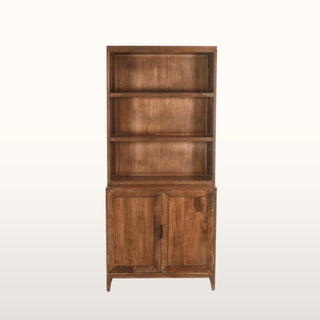 Marquetry Tall Bookshelf with Cabinet | wood in Furniture from Oriana B. www.orianab.com