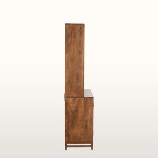 Marquetry Tall Bookshelf with Cabinet | wood in Furniture from Oriana B. www.orianab.com