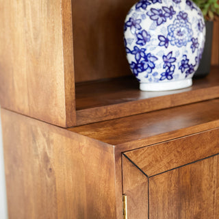 Marquetry Tall Bookshelf with Cabinet | Wood in Furniture from Oriana B. www.orianab.com