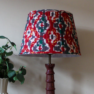 Medium Pleated Empire Shade | Red & Blue in Lighting from Oriana B. www.orianab.com