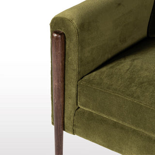 Mid Century Inspired Armchair | Green Velvet in Furniture from Oriana B. www.orianab.com