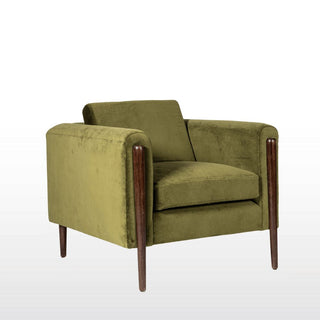 Mid Century Inspired Armchair | Green Velvet in Furniture from Oriana B. www.orianab.com