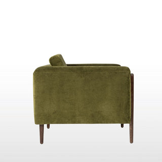 Mid Century Inspired Armchair | Green Velvet in Furniture from Oriana B. www.orianab.com